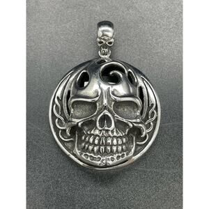 Burning Skull Gothic Men’s Pendant Stainless Steel